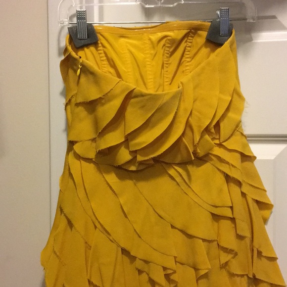 100% silk Designer Strapless ruffle dress - Picture 3 of 3